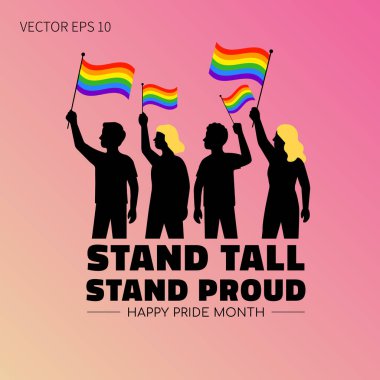 Karışık Silüet Gurur Vektör Sanatı