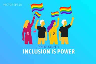 İçerme Güç Gururu Ayı LGBTQ Vektör Posteri