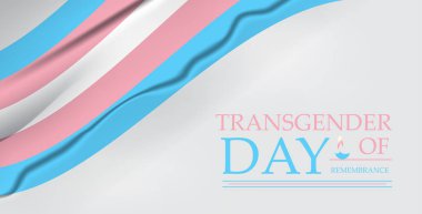 Mum Simgesi ve Dalgalı Pembe ve Mavi Kurdeleli Transseksüel Anma Günü