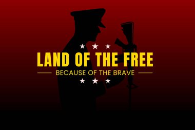 Asker Silueti ve Yıldızlarla Özgür Posterlerin Ülkesi