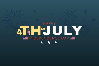 Renkli Tipografi ABD Bağımsızlık Posteri