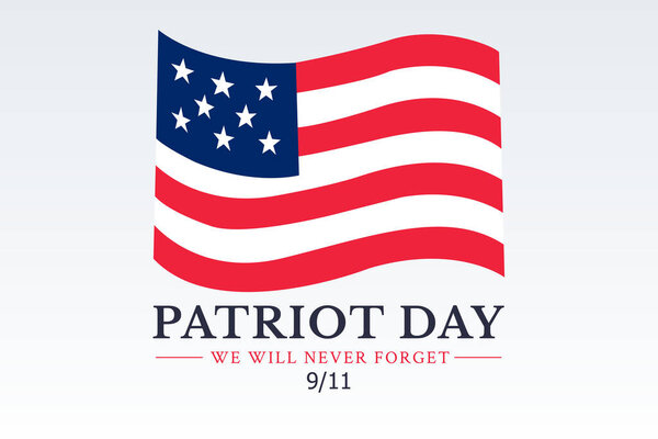 patriot day american flag with red wave stripes