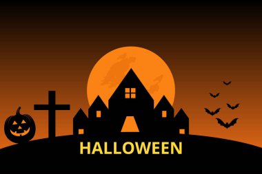 Lanetli Cadılar Bayramı gecesi Balkabağı ve evle