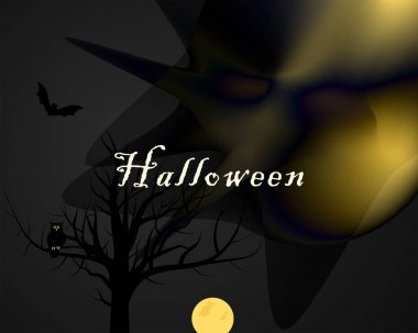 Cadılar bayramı ürkütücü gece ağacı arkaplanı