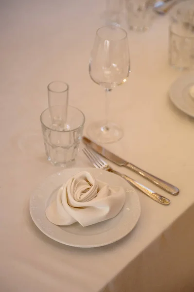 結婚式の装飾 テーブルの設定 ストック写真