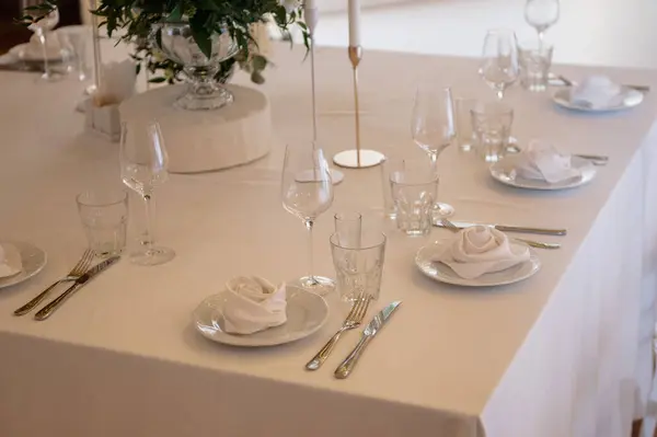 結婚式の装飾 テーブルの設定 ストック写真