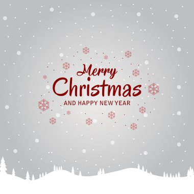 Kar taneleri ve Noel ağacı olan mutlu noel duvar kağıdı arka planı