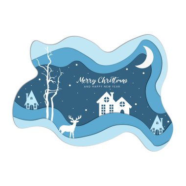 Kar taneleri ve Noel ağacı olan mutlu noel duvar kağıdı arka planı