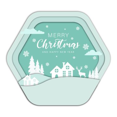 Kar taneleri ve Noel ağacı olan mutlu noel duvar kağıdı arka planı