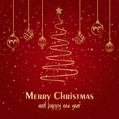 Kar taneleri ve Noel ağacı olan mutlu noel duvar kağıdı arka planı