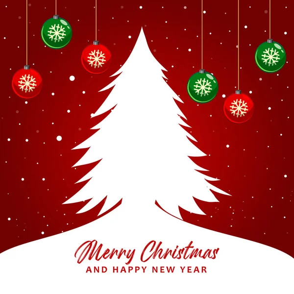 Kar taneleri ve Noel ağacı olan mutlu noel duvar kağıdı arka planı