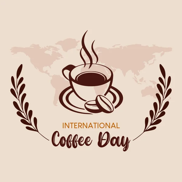 Octubre Día Internacional Del Café Vector Día Mundial Del Café — Vector de stock