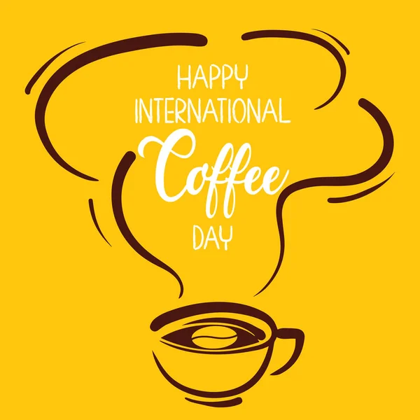 Octubre Día Internacional Del Café Vector Día Mundial Del Café — Vector de stock