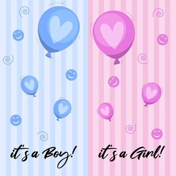 Baby Shower Dekoracji Płeć Ujawnić Baby Shower Card Party Art — Wektor stockowy