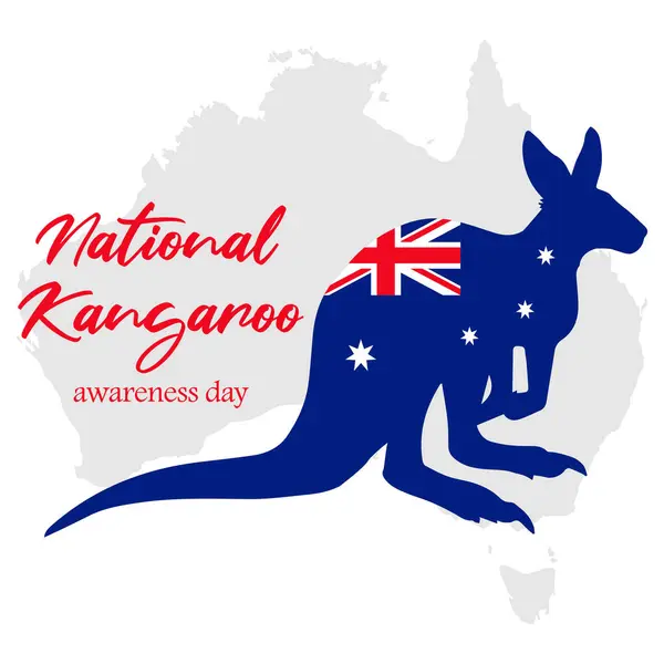 National Kangaroo Awareness Day Vector Kangaroo Australia Day Vector — Stock Vector