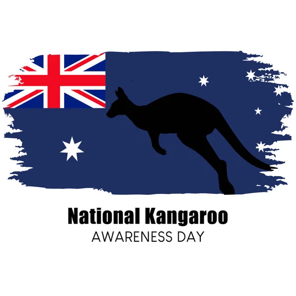 Vector Nacional Del Día Conciencia Canguro Canguro Australia Día Vector — Vector de stock