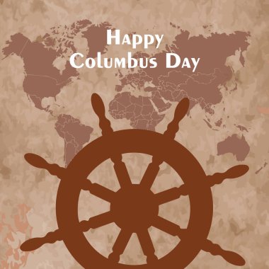 Yelkenli gemi, direksiyon ve kopyalama alanı olan Columbus Günü Arkaplanı. Bu tema ile içerik yerleştirmek için uygun.