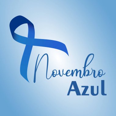 Prostat kanseri farkındalığı ayı için gerçekçi illüstrasyon. Novembro azul vektörü.