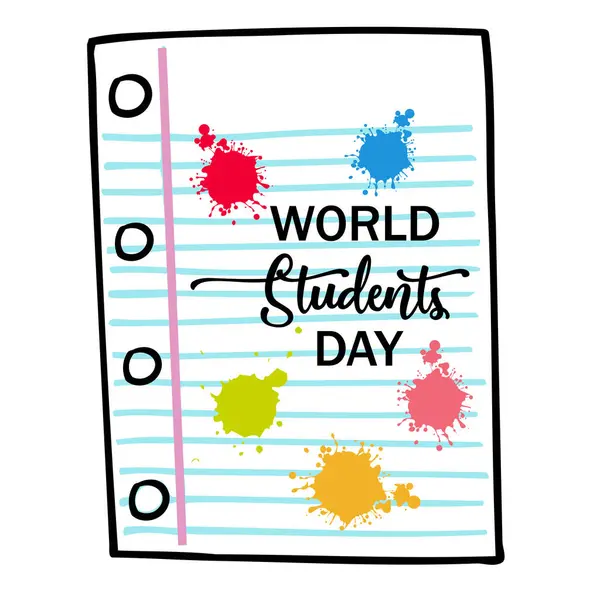 Vektor Hari Pelajar Sedunia Hari Mahasiswa Internasional - Stok Vektor