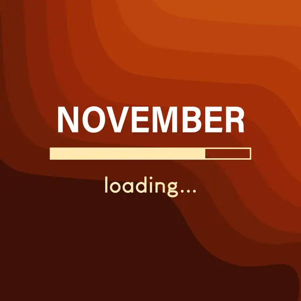 Halo November Vektor Ilustrasi Selamat Datang November Vektor Teks November - Stok Vektor