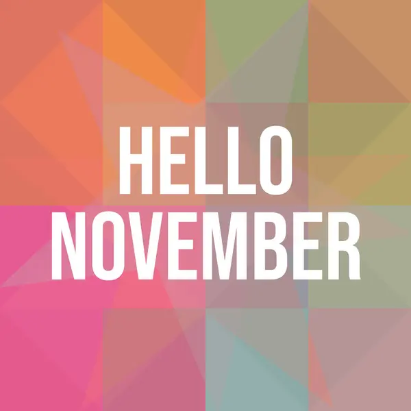 Hallo November Vectorillustratie Welkom November November Tekst Vector — Stockvector