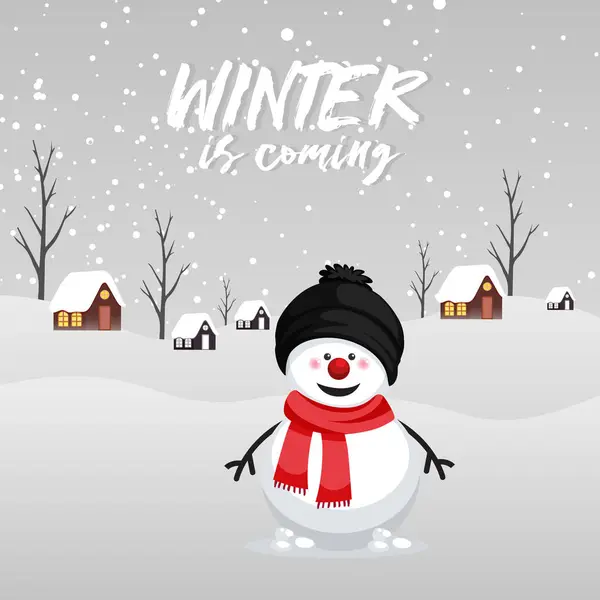 Hello Winter Snowflakes Vector Hello Winter Social Media Post Welcome — Stock Vector