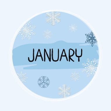 Merhaba Ocak. Merhaba Ocak vektörü. Hoş geldiniz Ocak.