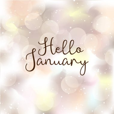 Merhaba Ocak. Merhaba Ocak vektörü. Hoş geldiniz Ocak.