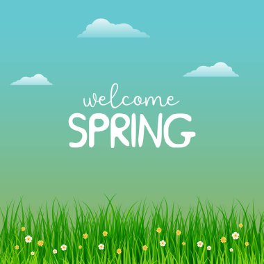 Hello Spring. Welcome Spring. Welcome Spring Season. Spring is coming vector.