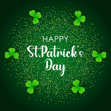 St patricks day background with clover. St patrick's day vector.