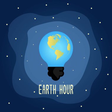 Dünya Saati Vektör İllüstrasyonu. Dünya Saati Günü. Dünya Saati lambayı söndür.