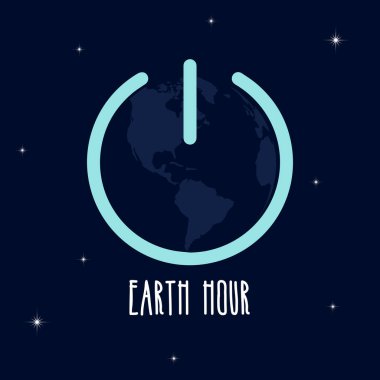 Dünya Saati Vektör İllüstrasyonu. Dünya Saati Günü. Dünya Saati lambayı söndür.