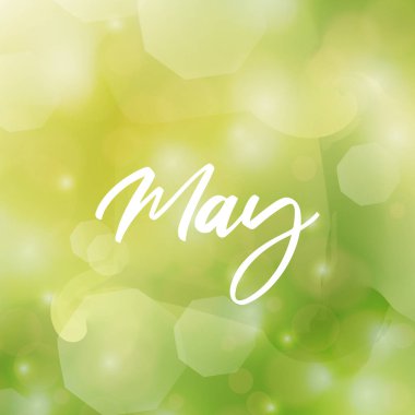Merhaba May. Hoş geldin May. Söz veriyorum. Bahar ayı. Çiçekli Mayıs ayı vektörü.