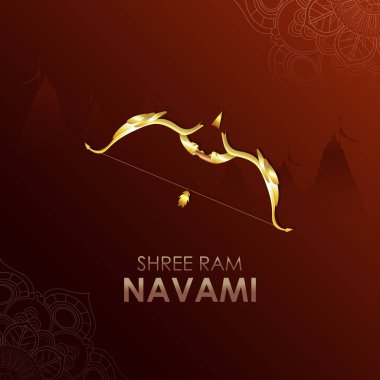 Mutlu Ram Navami kutlaması için Shri Ram 'ın vektör illüstrasyonu. Ram Navami festivali için kutlama tasarımı. Ram Navami vektörü.