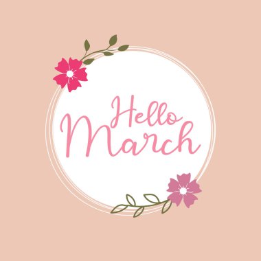 Merhaba Mart vektörü. Mart vektörüne hoş geldiniz. Mart arkaplan vektörü.