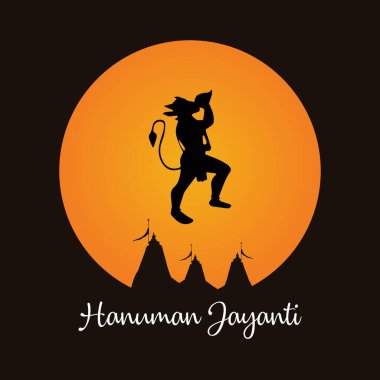 Shri Hanuman Jayanti vektör çizimi. Hanuman Jayanti vektörü. Mutlu Hanuman Jayanti.