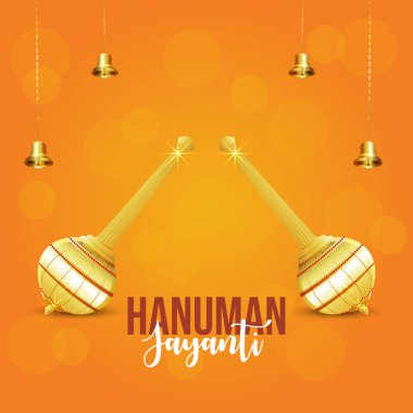 Shri Hanuman Jayanti vektör çizimi. Hanuman Jayanti vektörü. Mutlu Hanuman Jayanti.