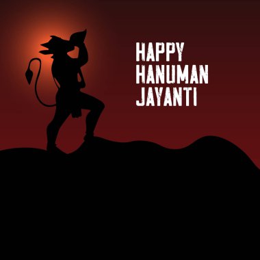 Shri Hanuman Jayanti vektör çizimi. Hanuman Jayanti vektörü. Mutlu Hanuman Jayanti.