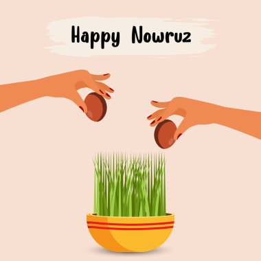 Mutlu Nowruz vektörleri. Bahar kutlama vektörü. Nowruz gündüz vektörü.