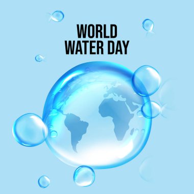 Dünya su günü. Su günü vektörü. Dünya Su Günü Mavi Arkaplan Vektörü.