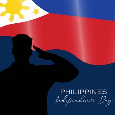Filipinler 'in Bağımsızlık Günü kutlu olsun. Filipinler Bağımsızlık Günü vektörü. Filipinler 'in Bağımsızlık Günü.