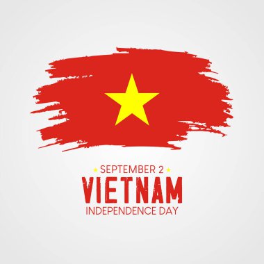 Vietnam Bağımsızlık Günü vektörü. Vietnam 'ın bağımsızlık günü kutlu olsun. Vietnam Ulusal Günü.