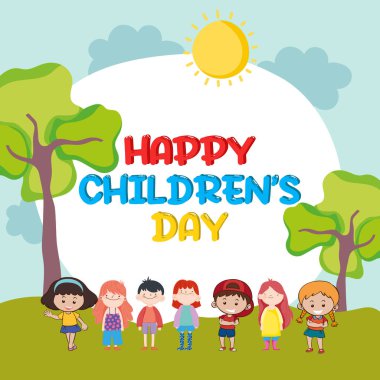 Çocuk Günü vektörü. Evrensel Çocuk Günü. Mutlu çocuk günleri..