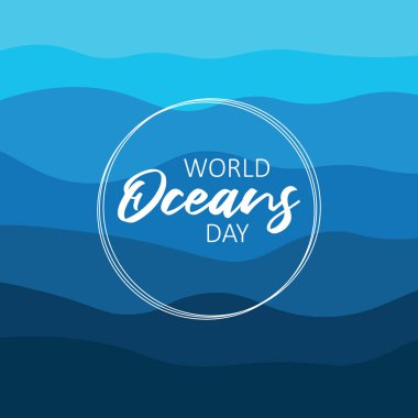 Dünya okyanusu gündüz vektörü. Okyanus Günü.