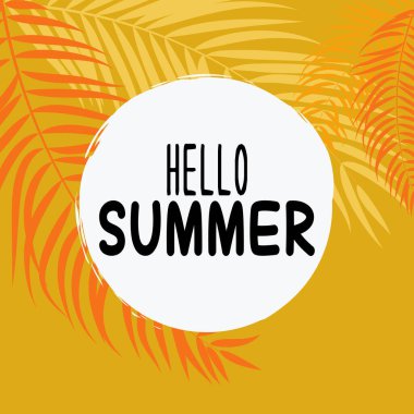 Merhaba yaz vektörü. Poster yaz sembolü. Merhaba yaz arkaplanı.