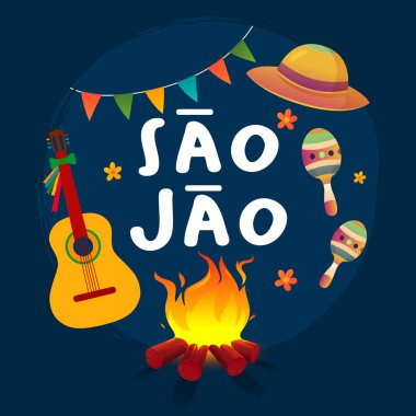 Festa De Sao Joao vektörü. Sao Joao vektörü. Festa Junina vektörü.
