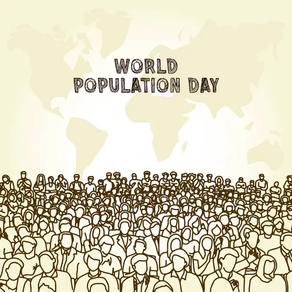 stock vector World Population Day vector. World population day background with world map and people, good for banner, poster, social media post.