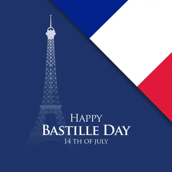 Veselý Vektor Bastille Day Bastille Day Celebration July Vector — Stockový vektor