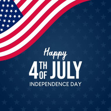 4 Temmuz Bağımsızlık Günü vektörünüz kutlu olsun. ABD Bağımsızlık Günü vektörü. Amerikan Bağımsızlık Günü.