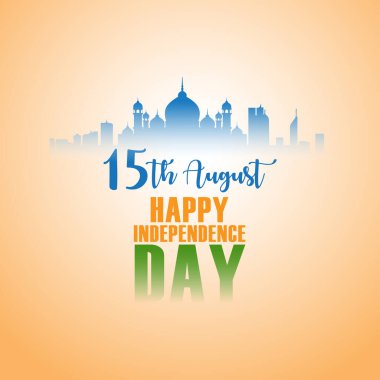Hindistan 'ın Bağımsızlık Günü vektörü. Hindistan Bayrak Vektörüyle Bağımsızlık Gününüz kutlu olsun..